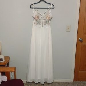 Embroidered A-line Dress